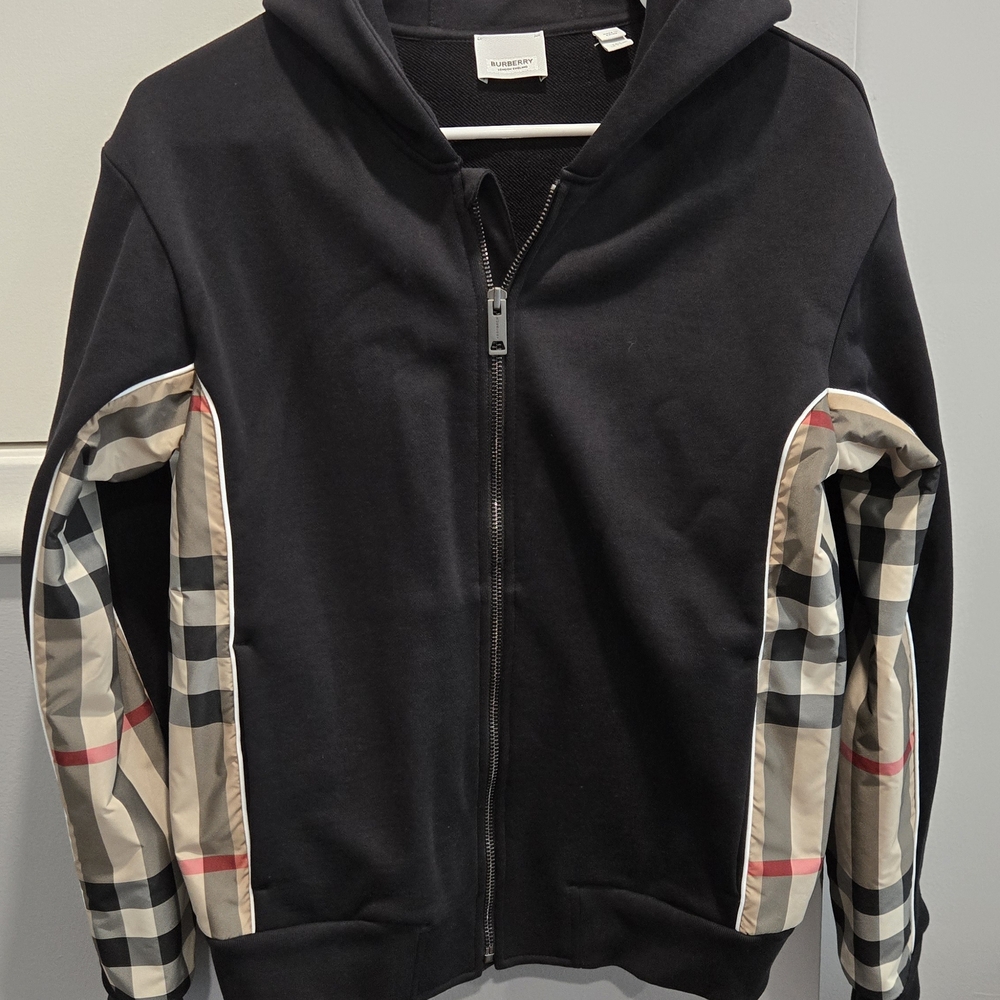 Burberry Black Zip Up Hoodie